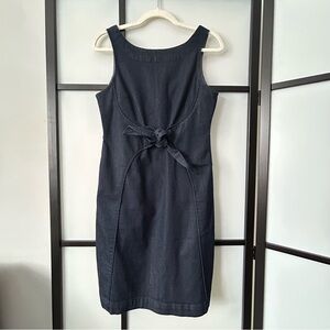 [4] Anthropologie Holding Horses Dark Denim Knotted Waist Sleeveless Midi Dress